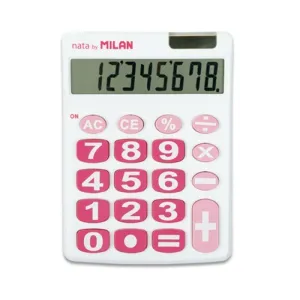 CALCULADORA SOBREMESA MILAN 151708WBL 8 DIGITOS GRANDE ROSA