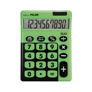 CALCULADORA SOBREMESA MILAN 150610TDGRBL DUO 10 DIGITOS GRANDES VERDE