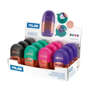 Afilador con Deposito y Goma Milan Capsule Copper 4717112