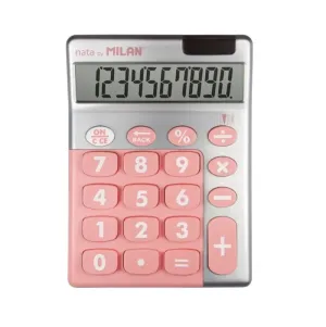Calculadora Sobremesa Milan 10 Digitos Silver Rosa Pastel 159906Slpbl