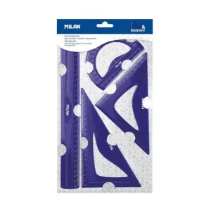 Kit Reglas Milan Plastico Acid Flex & Resist Azul 359801