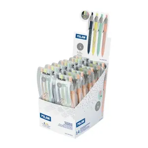 Pack 4 Boligrafos Milan P1 Silver Retractil 17657784