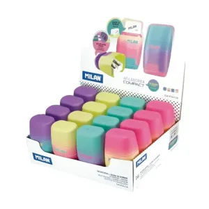 Afilador Doble con Deposito y Goma Milan Compact Sunset 4721116