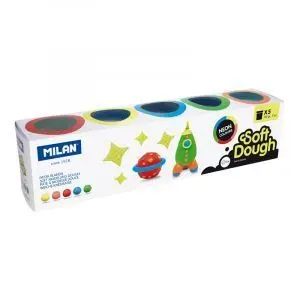 Pack 5 Botes Pasta Modelar Milan Soft Dough Neon 142Gr 913505N