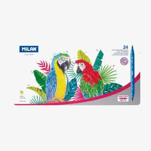Estuche Milan de Metal con 24 Rotuladores Doble Punta Fina y Pincel 6161624