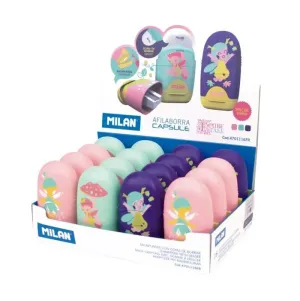 Afilador con Deposito y Goma Milan Capsule Fairy Tale 4701116Fr