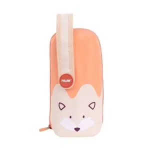 Kit Portatodo Milan Fun Animals Naranja con Material Escolar 08872Farn