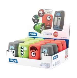 Afilador Doble con Deposito y Goma Milan Compact Aliens Tower 4703116Al