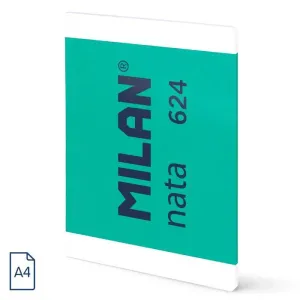 Libreta Milan 624 Encolada Tapa Blanda A4 48 Hojas Cuadricula 5Mm 95Grs Verde 57043G48Gr
