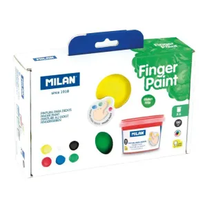 Maletin Pintura Dedos Milan 6 Botes de 100 Ml Colores Basicos 031C306