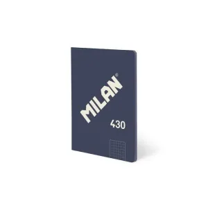 Libreta Milan 430 Encolada Tapa Blanda A5 48 Hojas Cuadricula 5Mm 95Grs Azul 57253G48B