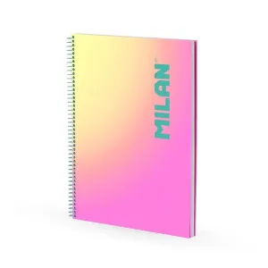 Cuaderno Milan Sunset Espiral Tapa Dura A4 90 Hojas Cuadricula 5Mm 95Grs Rosa 57143E90Snp