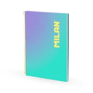 Cuaderno Milan Sunset Espiral Tapa Dura A4 90 Hojas Cuadricula 5Mm 95Grs Turquesa 57143E90Sngr
