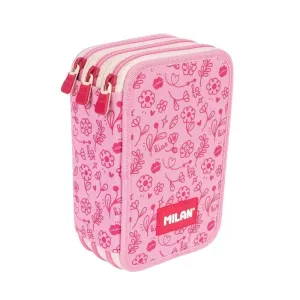 Plumier Milan Flowicorn 3 Compartimentos Rosa 081364Flcp