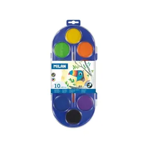 Estuche 10 Pastillas Acuarelas Milan Ø 45Mm + Pincel 80009