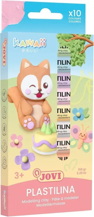 Pack 10 Plastilinas Jovi Kawaii 15Gr Colores Surtidos Pastel 90/10