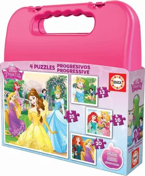 Pack 4 Puzzles Educa Borras 73 Piezas Princesas Disney 16508