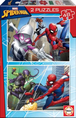 Pack 2 Puzzles Educa Borras 96 Piezas Spiderman 18099