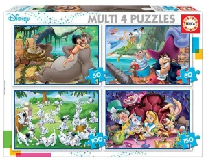 Pack 4 Puzzles Educa Borras 380 Piezas Clasicos Disney 18105