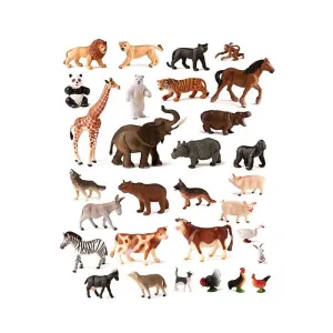 Figuras Animales Granja y Salvajes 30 Unidades Miniland 25140