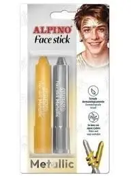 Pack Maquillaje Alpino Face Stick 2 Metalicos Oro y Plata