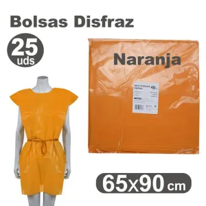 Pack 25 Bolsas Disfraz Fixo 65X90 Naranja 00072052