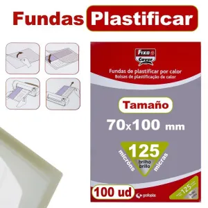 Pack 100 Fundas de Plastificar Grafoplas 70X110Mm 125 Micras 0102160