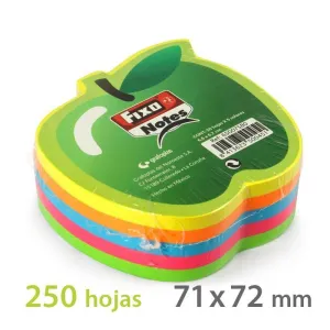 Taco Notas Adhesivas Fixo Manzana 250 Hojas Colores Fluor 65007580