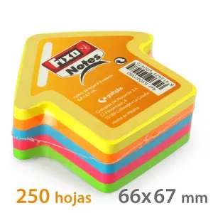 Taco Notas Adhesivas Fixo Flecha 250 Hojas Colores Fluor 65007380
