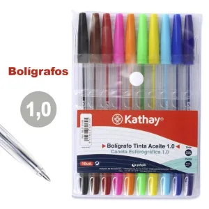 Pack 10 Boligrafos Kathay Colores Surtidos 86210199