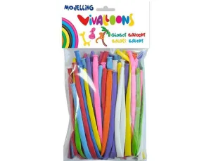 Paquete 50 Globos de Modelar Vivalloons 26503 Colores Surtidos