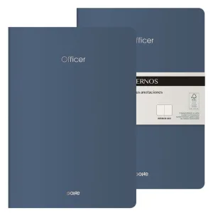 Pack 2 Cuadernos Officer 40 Hojas 90Grs Liso A4 Azul Noche 11040