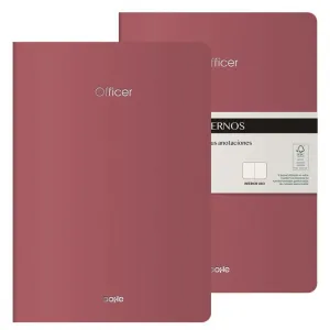 Pack 2 Cuadernos Officer 40 Hojas 90Grs Liso A4 Burdeos 11041