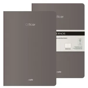 Pack 2 Cuadernos Officer 40 Hojas 90Grs Liso A4 Gris 11042