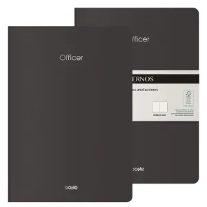 Pack 2 Cuadernos Officer 40 Hojas 90Grs Liso A4 Negro 11043