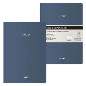 Pack 2 Cuadernos Officer 40 Hojas 90Grs Liso A5 Azul Noche 11044