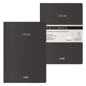 Pack 2 Cuadernos Officer 40 Hojas 90Grs Liso A5 Negro 11047