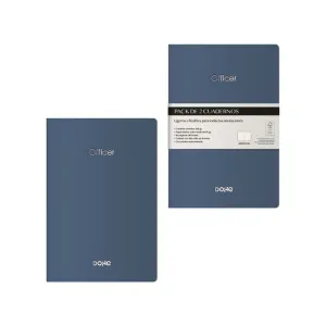 Pack 2 Cuadernos Officer 40 Hojas 90Grs Liso A6 Azul Noche 11048