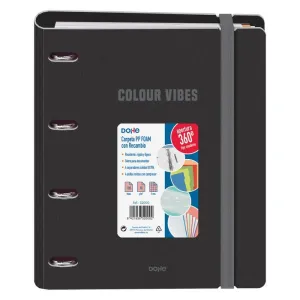 Carpebloc Dohe Plastico A4 100 Hojas 90Grs Cuadricula 5Mm Vibes Negro 52003