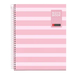 Cuaderno Miquelrius Between The Lines Espiral Tapa Dura A5 80 Hojas 90Grs Cuadriculo 5Mm Rosa Mr4528