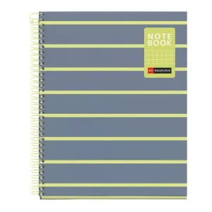 Cuaderno Miquelrius Between The Lines Espiral Tapa Dura A5 80 Hojas 90Grs Cuadriculo 5Mm Limon Mr4531