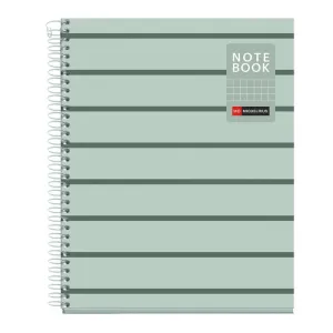 Cuaderno Miquelrius Between The Lines Espiral Tapa Dura A5 80 Hojas 90Grs Cuadriculo 5Mm Musgo Mr4533