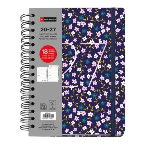 Agenda Miquelrius 26/27 18 Meses 155X217Mm Semana Vista Wire Lilac Petite Mr34621