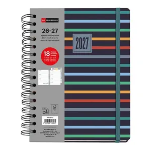Agenda Miquelrius 26/27 18 Meses 155X217Mm Semana Vista Wire Stripes Mr34623