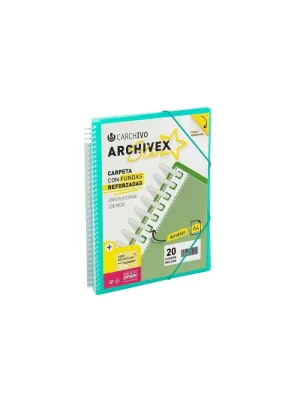 Carpeta Fundas Plastico Espiral 30 Carchivo A4 Personalizable Verde 53033054