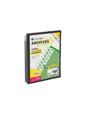 Carpeta Fundas Plastico Espiral 40 Carchivo A4 Personalizable Negro 53034006