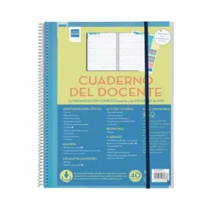 Cuaderno del Docente Finocam Semana Vista A4 Espiral Azul