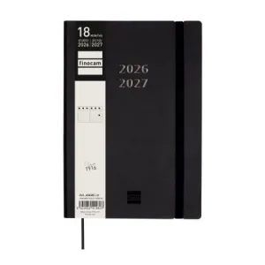 Agenda Finocam 26/27 Semana Vista Vertical 140X204Mm 18 Meses Encuadernada Mara Negro Y10