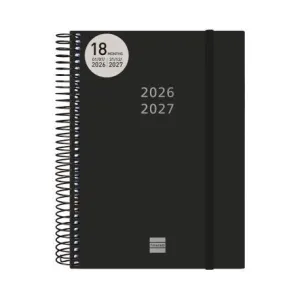 Agenda Finocam 26/27 2 Dias Pagina 155X212Mm 18 Meses Espiral E10 Negro