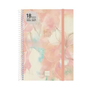 Agenda Finocam 26/27 Semana Vista 155X212Mm 18 Meses Espiral Pretty E10
